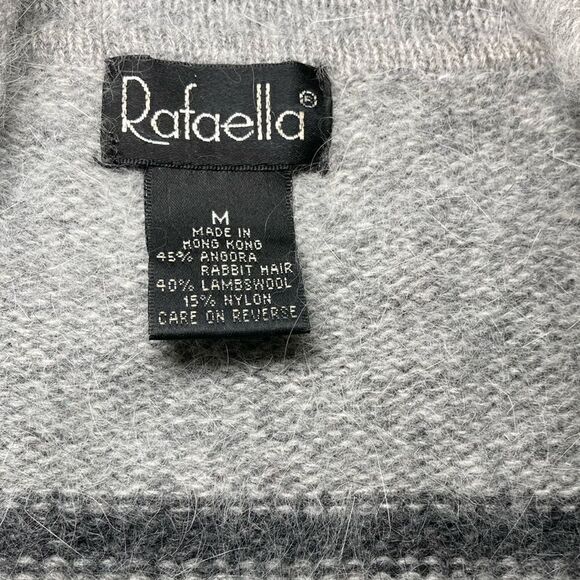 RAFELLA M Lambswool / Angora Grey Striped Sweater - Picture 3 of 11